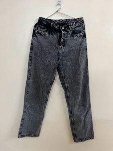 Gray Acid Wash Denim Jeans