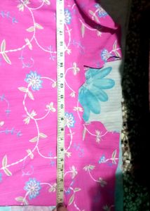 Floral Pink Full Sleeve Kurti