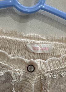 White Laced Women Button Down Top