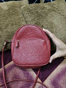 Ostrich faux leather vintage sling bag from Japan