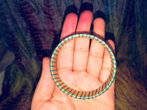Handmade Ribbonwork on glass bangle
