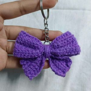 Crochet Small Bow Keychain