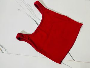 Red Cropped Tank Top