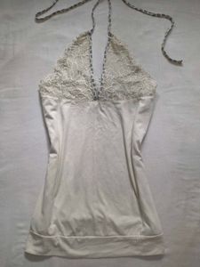 White Lace Halter Top