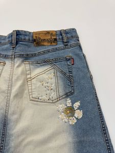 Embellished Denim Skirt