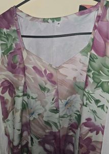 Floral Print Square Neck Maxi Dress