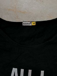 Black 'Sleep' Graphic Top