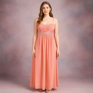 New Elegant Coral Maxi Dress