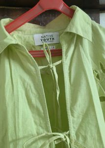 Light Green Embroidered Jacket shirt