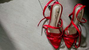 Stunning Red Strappy High Heels