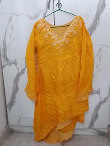Silk Assymetrical Kurta Set