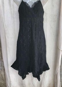 222510. Black Lace Slip Dress