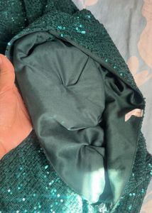 Emerald Green Sequin One-Shoulder Mini Dress