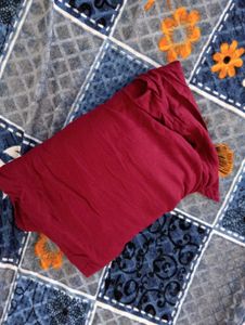 Maroon Button-Down Kurta