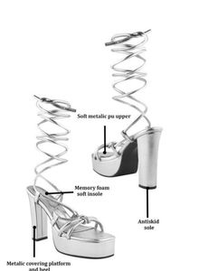 Silver Platform Heels