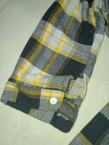 Distressed Plaid Flannel Shirt
