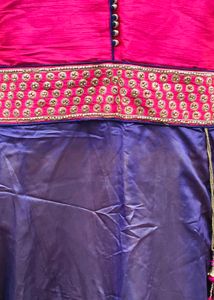 Designer Pink &amp; Blue Lehenga Choli Set