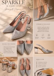 Sparkling Silver Slingback Heels