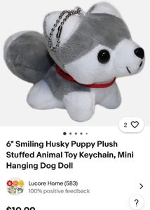 6" Smiling Husky Puppy Plush Stuffed Animal Toy Ke