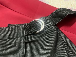 Corduroy Wrap Skirt with Belt