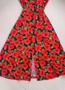 Vibrant Floral Print Maxi Dress
