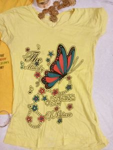 Fitted Yellow Graphic T-Shirts (Set of 2)