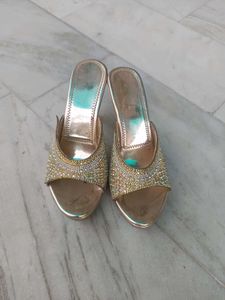Sparkling Embellished Block Heels