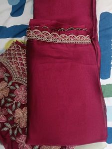 Brand new Georgette with embroidery work saree and