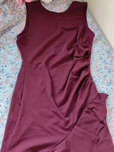 ✨ Burgundy Ruffle Maxi Dress"Belt Freebie"