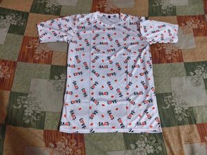 White Love Print T-Shirt
