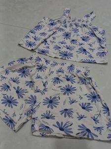 Cute Floral Print Top &amp; Shorts Set