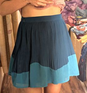Pleated Two-Tone Skirt