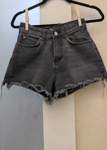 Gray Denim Cut-off Shorts