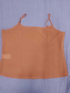 Lightweight Peach/Orange Sheer Cami Tank Top