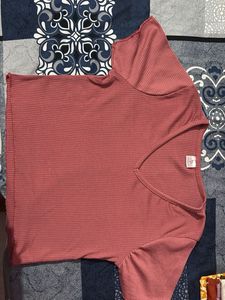 Ribbed V-Neck Cropped Top
