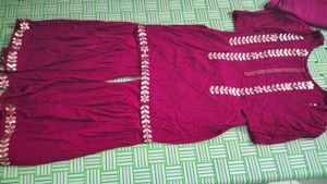 Gota pati mehroon Sharara suit