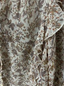 Sheer Floral Ruffle Blouse