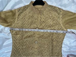 Elegant Gold Embellished Kurta Set