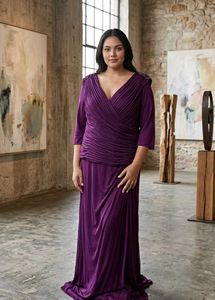 Elegant Purple Ruched Maxi Dress