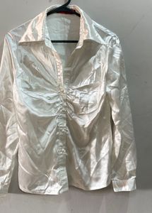 Elegant Satin Button-Down Shirt
