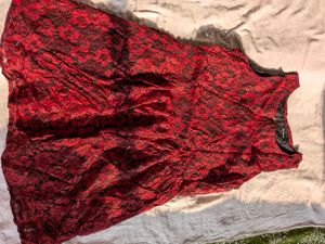 Red & Black Lace Dress