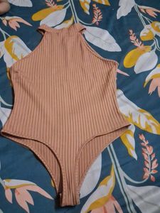 Ribbed Mock Neck Bodysuit