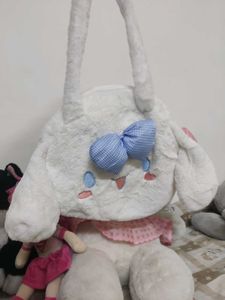 White Plush Cinnamoroll Tote Bag