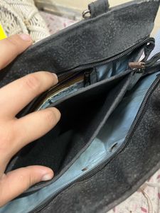 Chic Black Textured Handbag