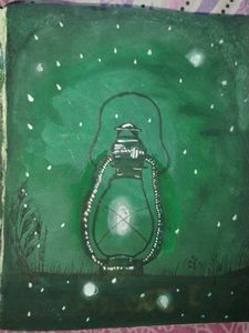 A beautiful oil lamp painting
