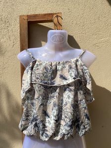 Floral Ruffle Crop Top