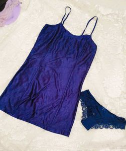 Satin Nighty with Matching Panty Set