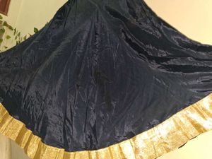 Elegant Black Skirt with Gold Border
