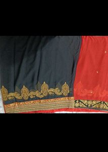 peach saree with blouse