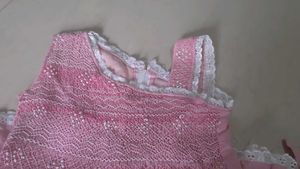 Pretty Pink Smocking embroidered dress for girls